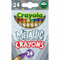 Crayola Metallic Crayons 1.1" Length - Metallic - 24 / Pack (528815)