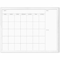 U Brands Magnetic Dry Erase Calendar 40" (3.3 ft) Width x 30" (2.5 ft) Height - White Painted Steel Surface - White Decor Frame - Rectangle - Horizontal - Magnetic - 1 Each (2918U0001)