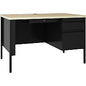 Lorell Fortress Series 48" Right Single-Pedestal Desk 30" Height x 48" Width x 29.5" Depth, 0.8" Height Modesty Panel, x 1.1" Thickness Top - Single Pedestal on Right Side - Square Edge - Material: Steel - Finish: Black (LLR66907)