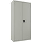 Lorell Wardrobe Storage Cabinet 36" Width x 18" Depth x 72" Height - 2 x Shelf(ves) - Durable, Welded, Recessed Handle, Removable Lock, Locking System, Adjustable Shelf - Light Gray - Steel - Recycled (LLR03089)