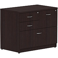 Lorell Essentials Series Box/Box/File Lateral File 29.5" Height x 35.5" Width x 22" Depth Lateral File, x 1" Thickness Side Panel - 4 x File, Box Drawer(s) - Finish: Espresso Laminate (LLR18273)
