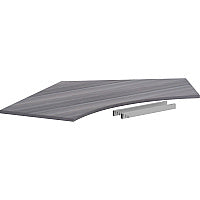 Lorell Relevance Series Curve Worksurface for 120 Workstations Weathered Charcoal Laminate Rectangle Top - Contemporary Style - 47.25" Table Top Length x 34.13" Table Top Width x 1" Table Top Thickness - Assembly Required - 1 Each (LLR16249)