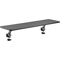 Kantek Monitor Stand 40 lb Load Capacity - 5.10" Height x 39.40" Width x 10.20" Depth - Desk - Black - For Monitor, Supplies, File - Sturdy (DS920)