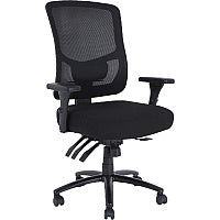 Lorell Big & Tall Mesh Back Office Chair Fabric Seat Material - Black - Armrest - 1 Each (LLR40210)
