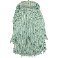 Genuine Joe Blended Yarn Mophead #24 - Stain Resistant, Durable, Narrow Headband, Cut Ends - Yarn - Green - 1 Each (GJON24G1B)