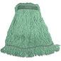 Genuine Joe Narrow Band Medium Mophead Medium - Narrow Headband, 4-ply, Durable, Looped Ends, Fray Resistant, Lint Resistant, Tailband, Launderable - Rayon, Cotton, Cotton - Green - 1 Each (GJOMGR1B)