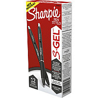 Sanford S-Gel Pens 0.38 mm Pen Point - Black Ink - Gel-based - 1 Dozen (2140521)