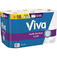 Viva(R) Multi-Surface Kitchen Cloth Paper Towels, 1-Ply, 165 Sheets, 6 Rolls 1 Ply - 165 Sheets/Roll - White - 6 / Pack (53663)