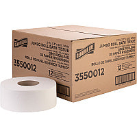 Genuine Joe(R) Jumbo Jr. Toilet Paper, 2-Ply, 500-ft. Roll, 12 Rolls 2 Ply - 3.30" Width x 500 ft Length - 8.88" Roll Diameter - White - Fiber - 12 / Carton (GJO3550012)