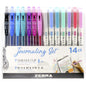 Zebra Journaling Set Mildliner & Sarasa Clip Gel Pen and Highlighter Set 0.5 mm, 1 mm Pen Point Size - Broad, Fine Marker Point - Bullet, Chisel Marker Point Style - Assorted Water Based Ink - Retractable - Double Ended, Push Button Mechanism, Poc (10014)