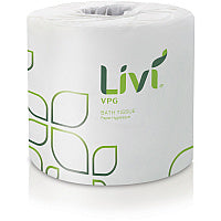 Livi(R) VPG Toilet Paper, 2-Ply, 400 Sheets, 96 Rolls 2 Ply - 400 Sheets/Roll - Leaf Emboss Pattern - White - Fiber - 96 Rolls Per CartonCarton - 96 / Carton (21722)