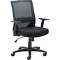 Lorell SOHO Mesh Mid-Back Task Chair Gray Seat Color - Fabric Seat Material - Gray Back Color - Fabric Back Material - Mid Back - 5-star Base - Black - Armrest - 1 Each (LLR41840)