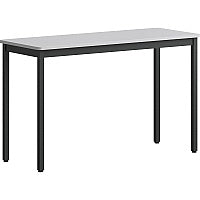Lorell Utility Table Gray Rectangle, Laminated Top - Powder Coated Black Base - 500 lb Capacity - 47.25" Table Top Width x 18.13" Table Top Depth - 30" Height - Assembly Required - Melamine Top Material - 1 Each (LLR60753)