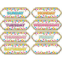 Ashley Magnetic Confetti Days Timesavers 8 - Die-cut, Write on/Wipe off - 1 Each - Multicolor (19006)