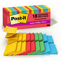 Post-it(R) Super Sticky Dispenser Notes - Playful Primaries Color Collection 3" Flag/Note Width x 3" Flag/Note Length - Square - Candy Apple Red, Blue Paradise, Sunnyside, Lucky Green - Paper - Pop-up, Recyclable - 18 / Pack (R33018SSANCP)