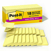 Post-it(R) Super Sticky Dispenser Notes - Canary Yellow 3" Flag/Note Width x 3" Flag/Note Length - Square - Canary Yellow - Paper - Pop-up, Recyclable, Adhesive - 18 / Pack (R33018SSCYCP)