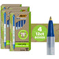 BIC Ecolutions Clic Stic Ballpoint Pen 1 mm Medium Pen Point - Retractable - Blue Ink - Semi Clear Barrel - 48 / Pack (CSEM48BE)