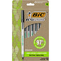 BIC Ecolutions Round Stic Ball Point Pen 1 mm Medium Pen Point - Black Ink - Semi-transparent Barrel - 10 / Pack (GSME10BK)