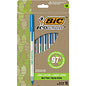 BIC Ecolutions Round Stic Ball Point Pen 1 mm Medium Pen Point - Blue Ink - Semi-transparent Barrel - 10 / Pack (GSME10BE)