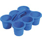 Deflecto Antimicrobial Kids 6 Cup Caddy 6 Compartment(s) - 5.29" Height x 12.07" Width x 9.55" Depth - Lightweight, Portable, Antimicrobial, Easy to Clean, Handle, Stackable, Mildew Resistant - Blue - Plastic, Polypropylene - 1 Each (39509BLU)