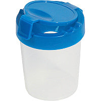 Deflecto Antimicrobial Kids No Spill Paint Cup Blue Paint, Brush - 3.93" Height x 3.46" Width x 3.93" Depth - Blue - Plastic, Polypropylene - 1 Each (39515BLU)