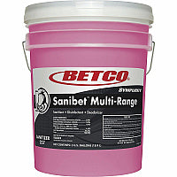 Symplicity Betco(R) Sanibet Multi-Range Sanitizer, 5g Concentrate - 640 fl oz (20 quart) - Fragrance-free, Disinfectant, Deodorize, Rinse-free, Versatile - Pink - 1 Each (2370500)