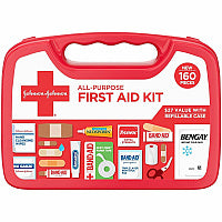 Johnson & Johnson All Purpose First Aid Kit 160 x Piece(s) - White - 1 Each (202045)