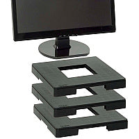 Data Accessories Company MP-106 Ergo Monitor Riser Block 77 lb Load Capacity - 1.25" Height x 12" Width x 12" Depth - Black - TAA Compliant (02151)