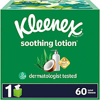 Kleenex(R) Soothing Lotion Tissues, 3-Ply, 60 Sheet Box, 27 Boxes 3 Ply - WhiteBox - 60/Box - 27 / Carton (54271CT)