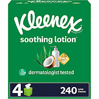 Kleenex Soothing Lotion Tissues 3 Ply - WhiteBox - 60/Box - 32 / Carton (54289CT)