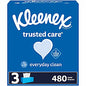 Kleenex trusted care Tissues 2 Ply - 8.40" Width x 8.50" Length - White - 160/Box - 3 / Pack (54303)