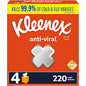 Kleenex(R) Anti-viral Facial Tissue, 3-Ply, 55 Sheet Box, 4 Boxes 3 Ply - WhiteBox - 55/Box - 4 / Pack (54506)