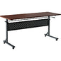 Lorell Shift 2.0 Flip and Nesting Mobile Table Laminated Rectangle Top - 60" Table Top Length x 24" Table Top Width x 1" Table Top Thickness - 29.50" Height - Assembly Required - Mahogany - 1 Each (LLR60760)