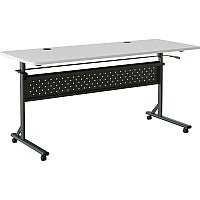 Lorell Shift 2.0 Flip and Nesting Mobile Table Laminated Rectangle Top - 60" Table Top Length x 24" Table Top Width x 1" Table Top Thickness - 29.50" Height - Assembly Required - Gray - 1 Each (LLR60766)