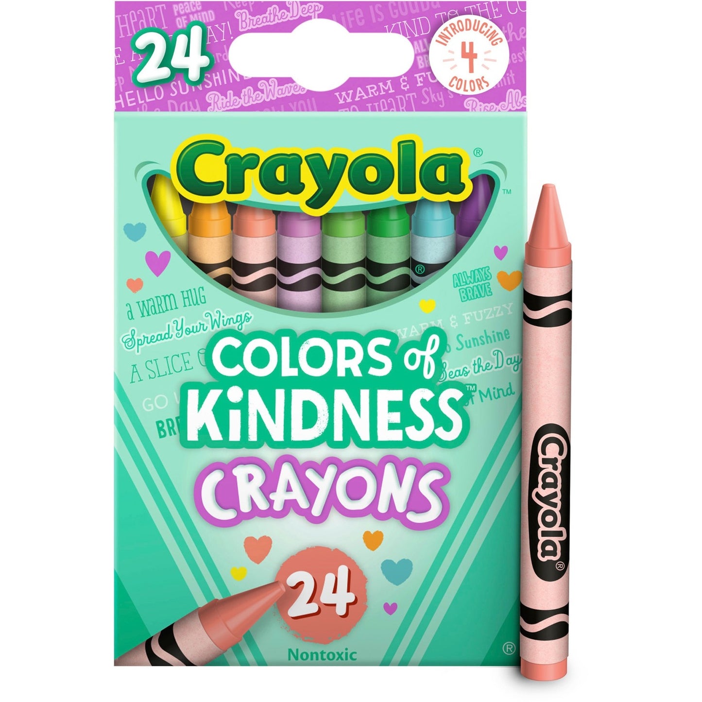 Crayola Colors of Kindness Crayons 3.6" Length - Regular - For Adult/Child - Assorted - 24 / Pack (520130)