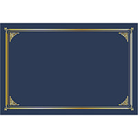 FranklinCovey Geographics Certificate Holder Linen - Gold Foil, Navy Blue - 10 / Pack (48761)