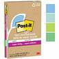 Post-it(R) Super Sticky Adhesive Note 180 - 4" Flag/Note Width x 6" Flag/Note Length - 45 Sheets per Pad - Assorted Oasis - Removable, Repositionable, Recyclable - Recycled - 4 / Pack (4621R4SST)