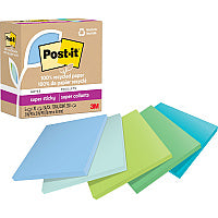 Post-it(R) Super Sticky Adhesive Note 350 - 3" Flag/Note Width x 3" Flag/Note Length - Square - 70 Sheets per Pad - Assorted Oasis - Removable, Repositionable, Recyclable - Recycled - 5 / Pack (654R5SST)