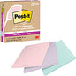 Post-it(R) Super Sticky Adhesive Note 210 - 4" Flag/Note Width x 4" Flag/Note Length - Square - 70 Sheets per Pad - Assorted Wanderlust Pastel - Removable, Repositionable, Recyclable - Recycled - 3 / Pack (675R3SSNRP)