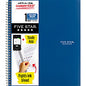 Acco Five Star Wirebound Notebook 1 Subject(s) - 100 Pages - Wire Bound - College Ruled Front Ruling - Letter - 8 1/2" x 11" Sheet Size - Blue Cover - Double Sided Sheet, Durable, Water Resistant, Wear Resistant, Tear Proof, Spill Resistant, P (820002NH0)
