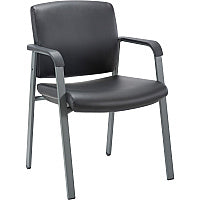 Lorell Healthcare Upholstery Guest Chair Steel Frame Material - Square Base - Black - Vinyl - Armrest - 1 Each (LLR30950)