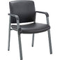 Lorell Healthcare Upholstery Guest Chair Steel Frame Material - Square Base - Black - Vinyl - Armrest - 1 Each (LLR30950)