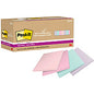 Post-it(R) Recycled Super Sticky Notes 70 - 3" Flag/Note Width x 3" Flag/Note Length - Square - 70 Sheets per Pad - Wanderlust Pastels - Adhesive - Recycled - 24 / Pack (654R24SSNRP)