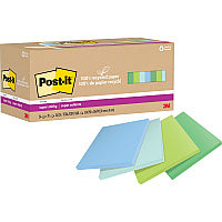 Post-it(R) Recycled Super Sticky Notes 70 - 3" Flag/Note Width x 3" Flag/Note Length - Square - 70 Sheets per Pad - Unruled - Assorted Oasis - Paper - Adhesive - Recycled - 24 / Pack (654R24SSTCP)