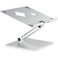 DURABLE RISE Laptop Stand Up to 17" Screen Support - 12.60" Height x 9.06" Width x 11.02" Depth - Desktop, Tabletop - Aluminum - Silver (505023)