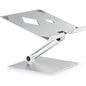 DURABLE RISE Laptop Stand Up to 17" Screen Support - 12.60" Height x 9.06" Width x 11.02" Depth - Desktop, Tabletop - Aluminum - Silver (505023)