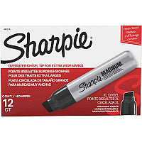 Sharpie Magnum Permanent Markers Bold Chisel Marker Point - Black Ink - Felt Tip - 12 / Box (44001ABX)