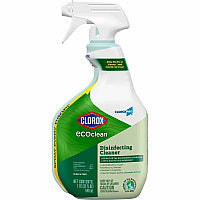 CloroxPro(TM) EcoClean Disinfecting Cleaner Spray Ready-To-Use - 32 fl oz (1 quart) - Fresh Scent - Refillable, Disinfectant, Bleach-free, Alcohol-free, Phosphate-free, Odor Resistant - Green, White - 1 Each (60213)