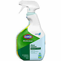 CloroxPro(TM) EcoClean Glass Cleaner Spray 32 fl oz (1 quart) - Streak-free, Bio-based, Ammonia-free, Paraben-free, Dye-free, Phthalate-free, Chemical-free, Fume-free, Residue-free - Green, Blue - 1 Each (60277)