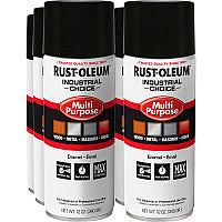 Rust-Oleum Industrial Choice Enamel Spray Paint Liquid - Gloss Black - 12 fl oz - 6 / Carton (1679830VCT)